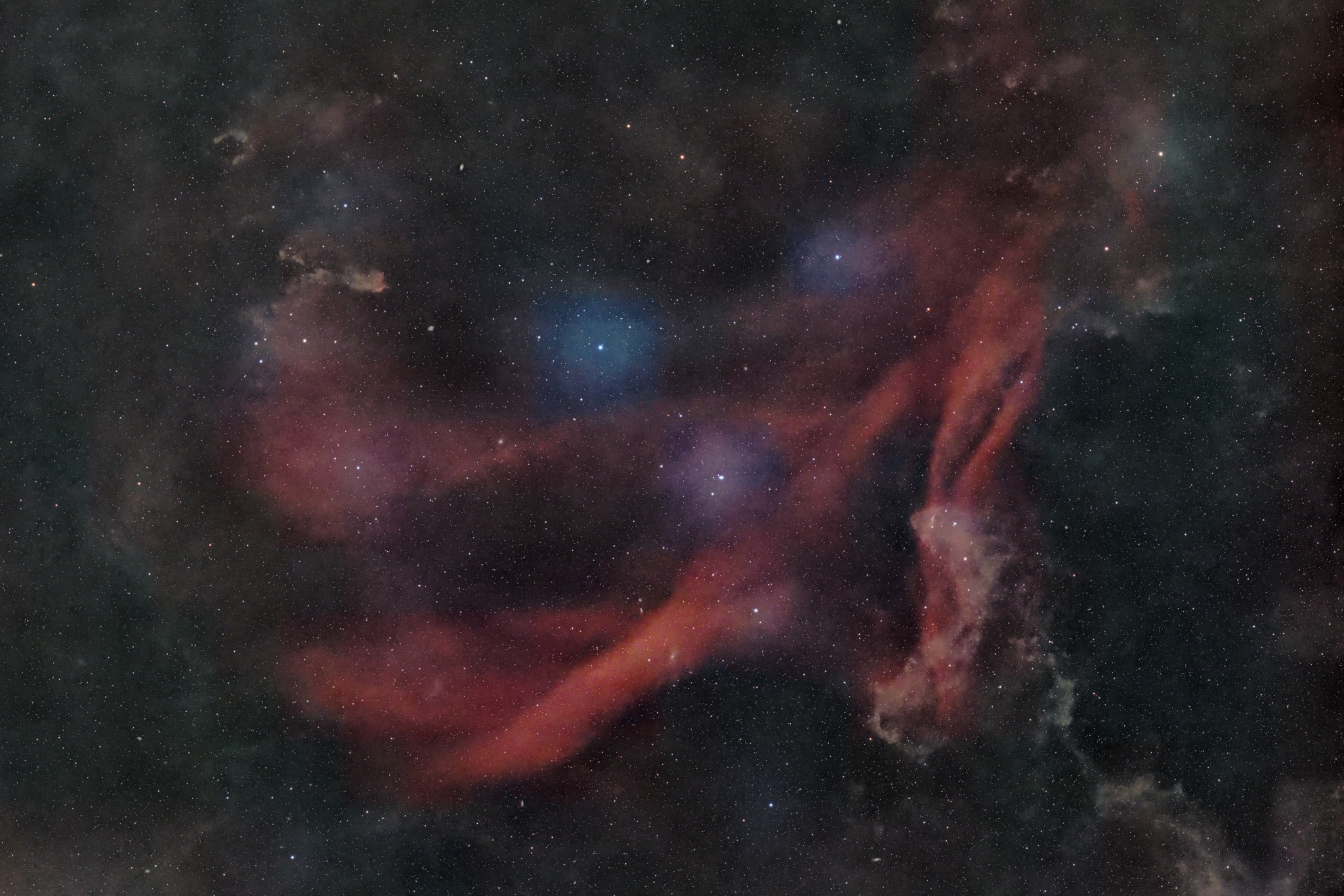 The Lacerta Nebula is a vast H II region and a star-forming area in the constellation Lacerta (Latin for "lizard").